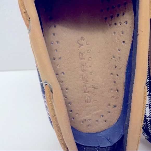 Sperry Top-Sider A/O 2 Eye Plaid Boat Shoe | Blue Green | Size 6.5M - Picture 8 of 8